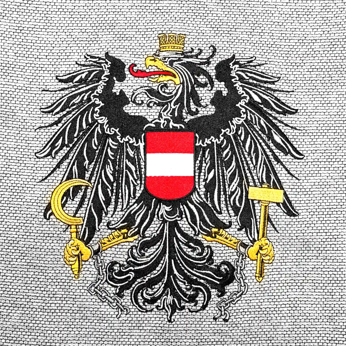 Österreich Adler Stick Dobby #Farbe_Hellgrau