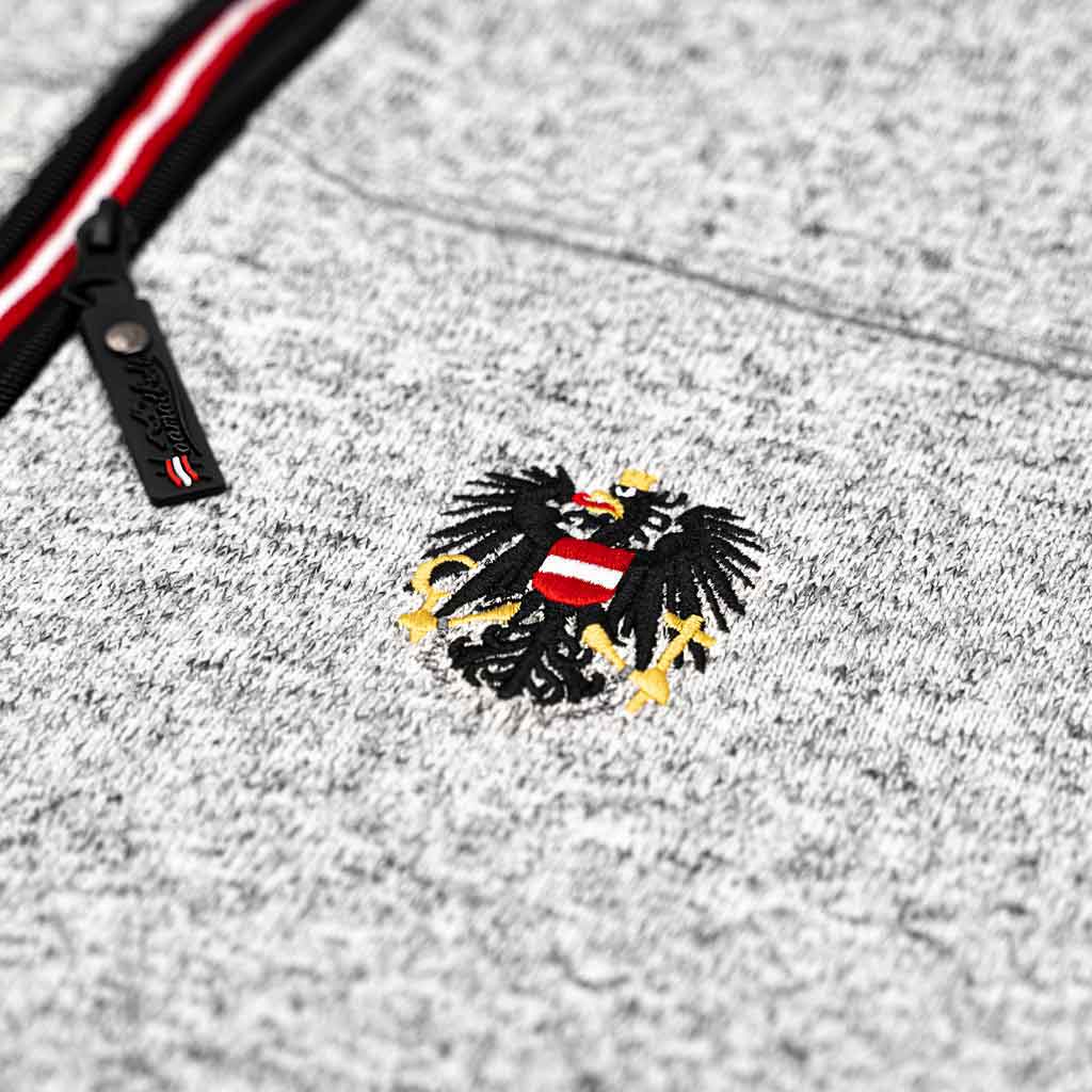 Österreich Adler Stick klein Kultjacke #Farbe_Hellgrau