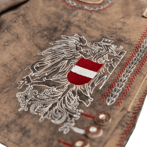 Kult Lederhose Österreich Adler - Vintage Braun