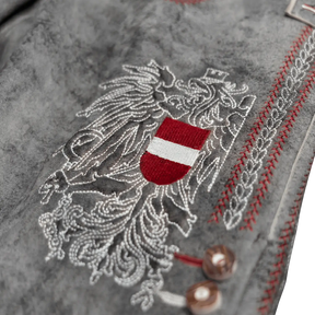 Kult Lederhose Österreich Adler - Vintage Grau
