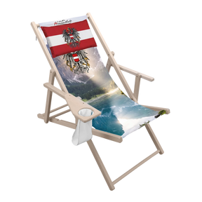 Österreich Adler Strandstuhl mit Kissen Bergmotiv