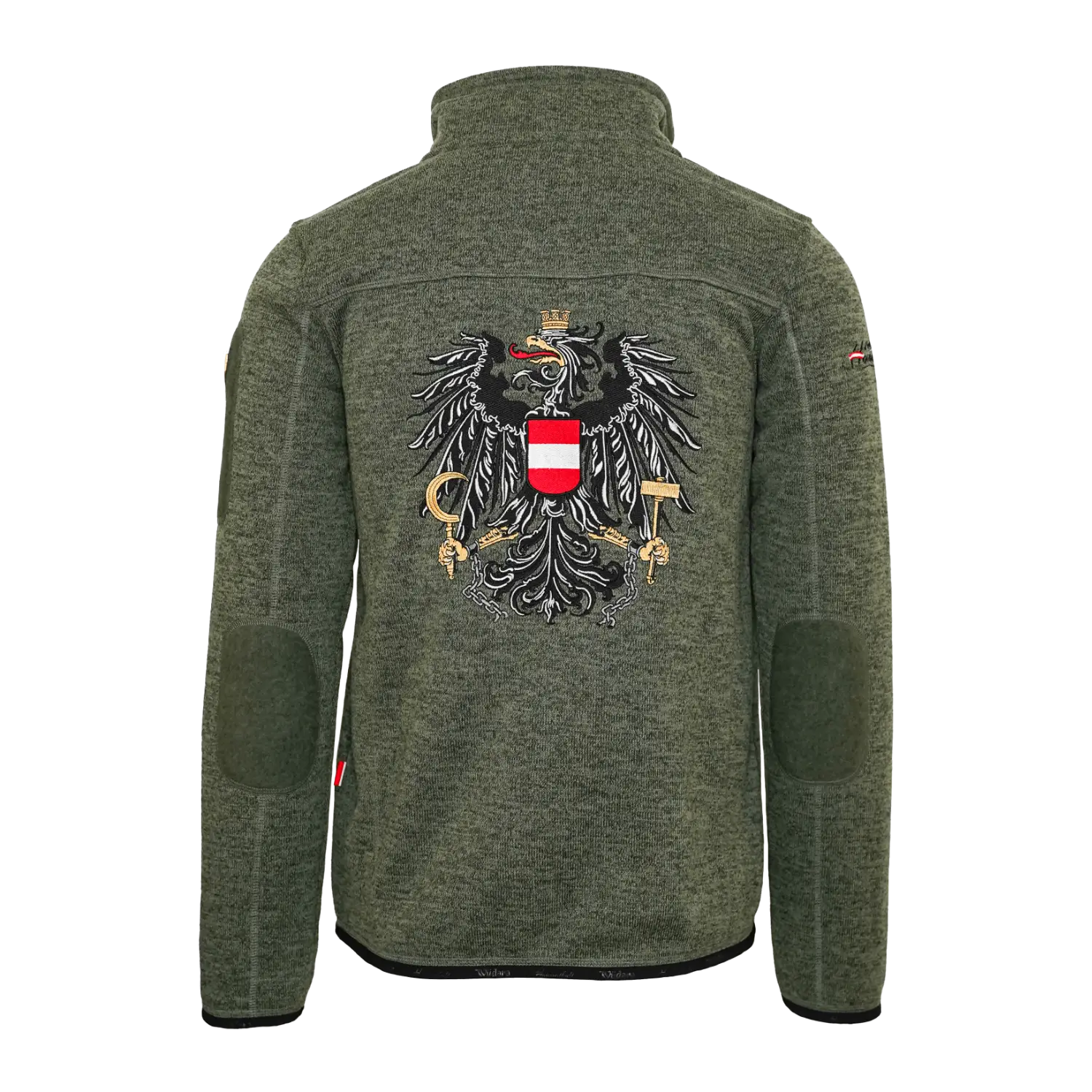 Österreich Adler Strickfleece Weste ohne Kapuze dunkelgrün Herren