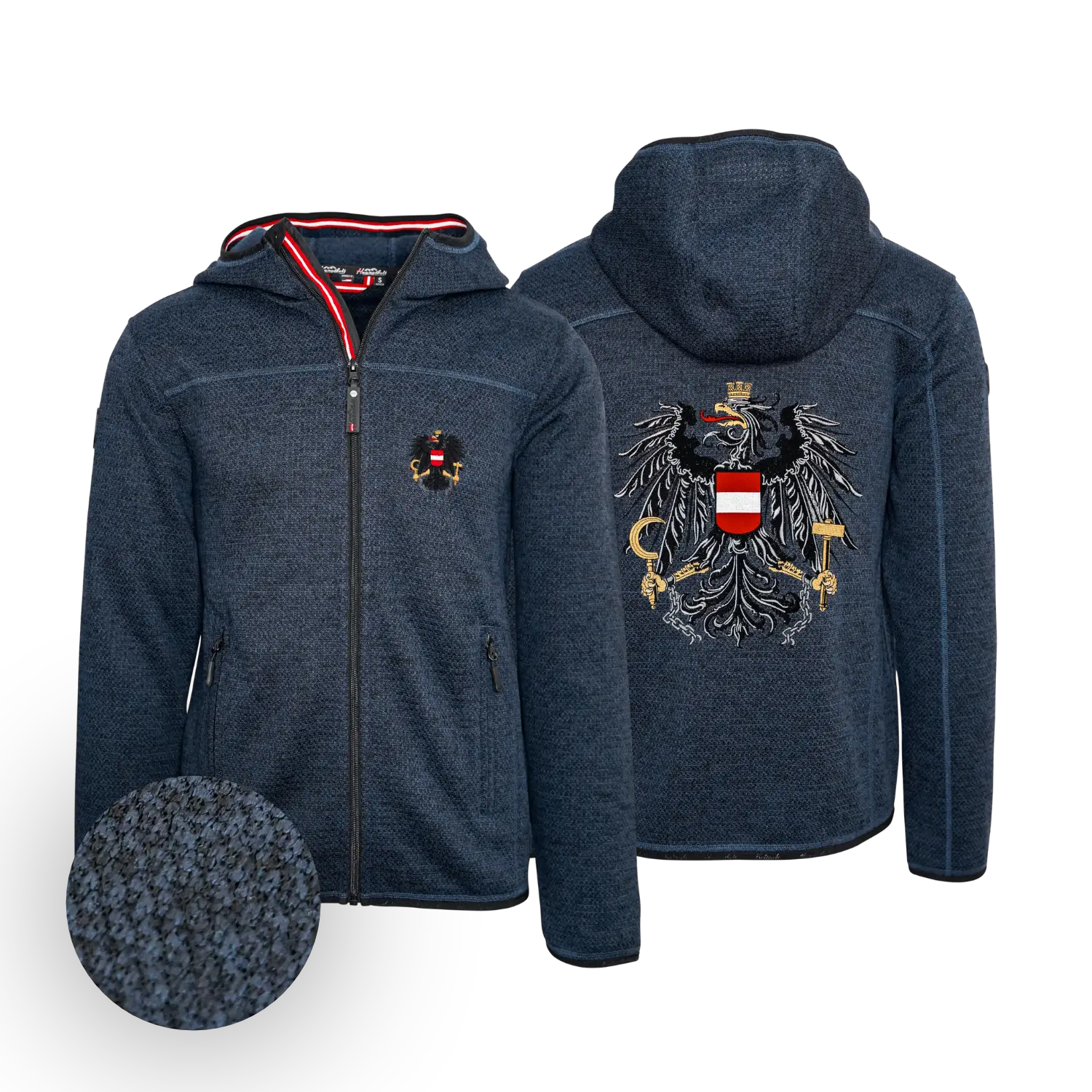 Österreich Kultjacke mit Kapuze - Strickoptik