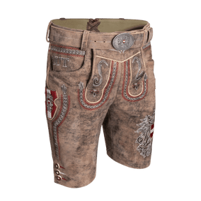 Kult Lederhose Österreich Adler - Vintage Braun
