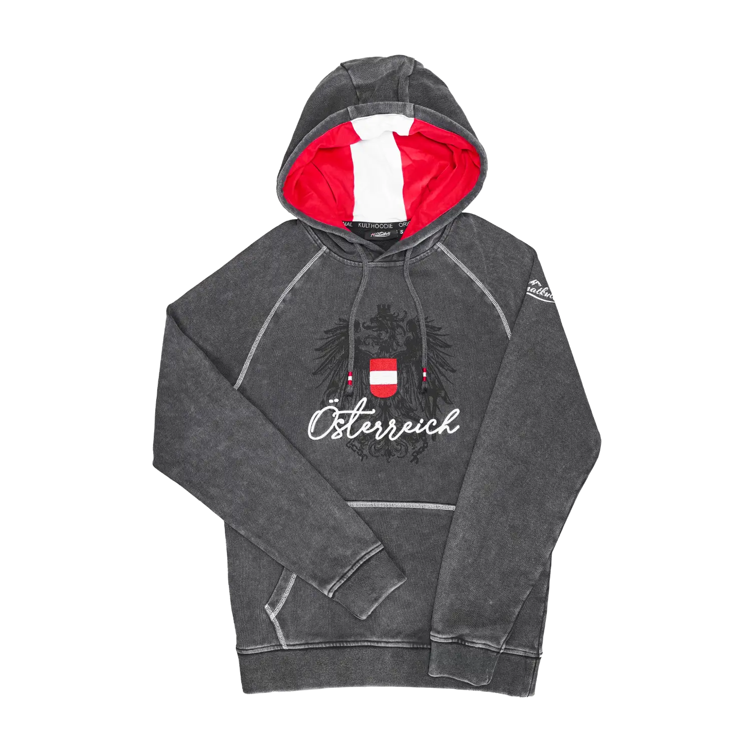 Österreich Adler Vintage Hoodie - Dunkelgrau