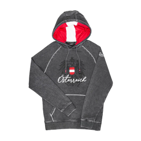 Österreich Adler Vintage Hoodie - Dunkelgrau