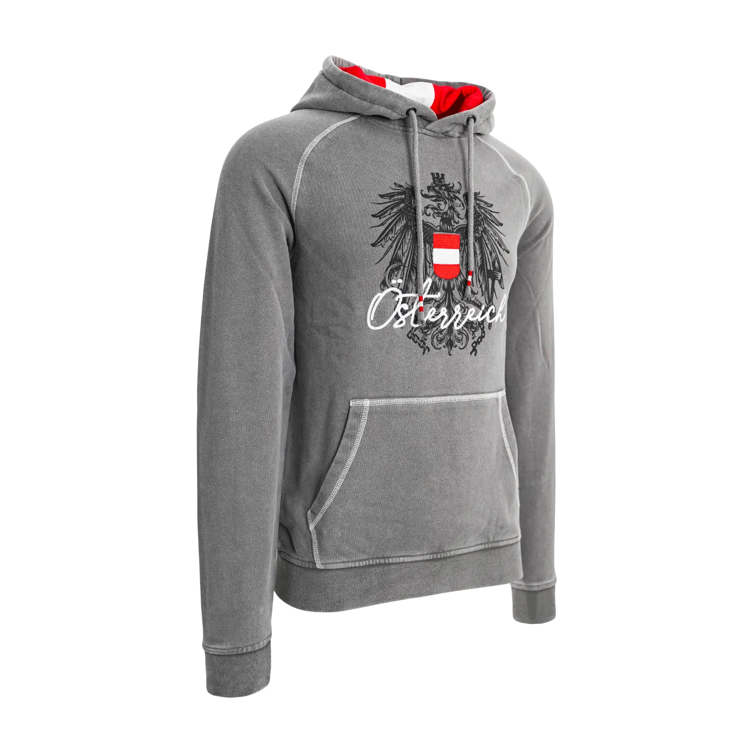 Österreich Adler Vintage Hoodie - Hellgrau