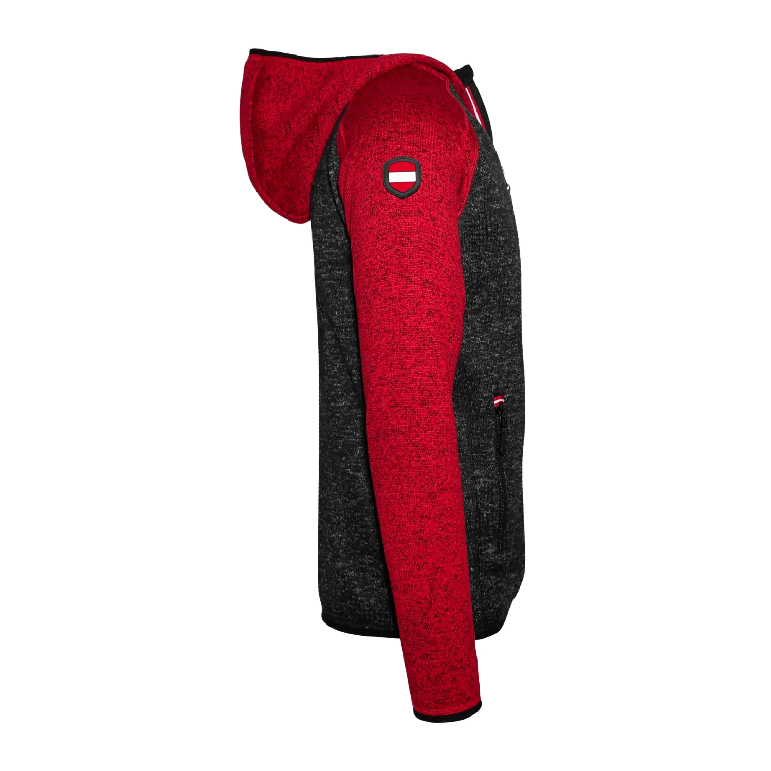 Österreich Kultjacke mit Kapuze - DUO Schwarz/Rot