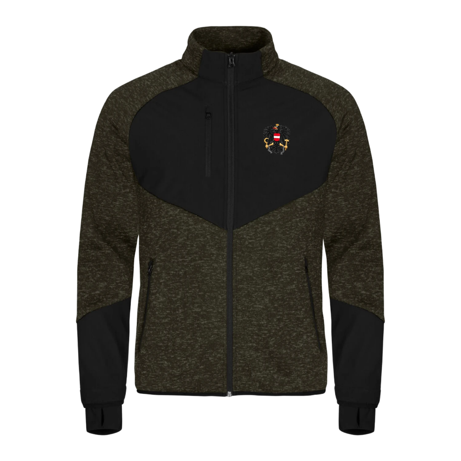 Österreich Adler Kultjacke Softshell-Fleece - Dunkelgrün