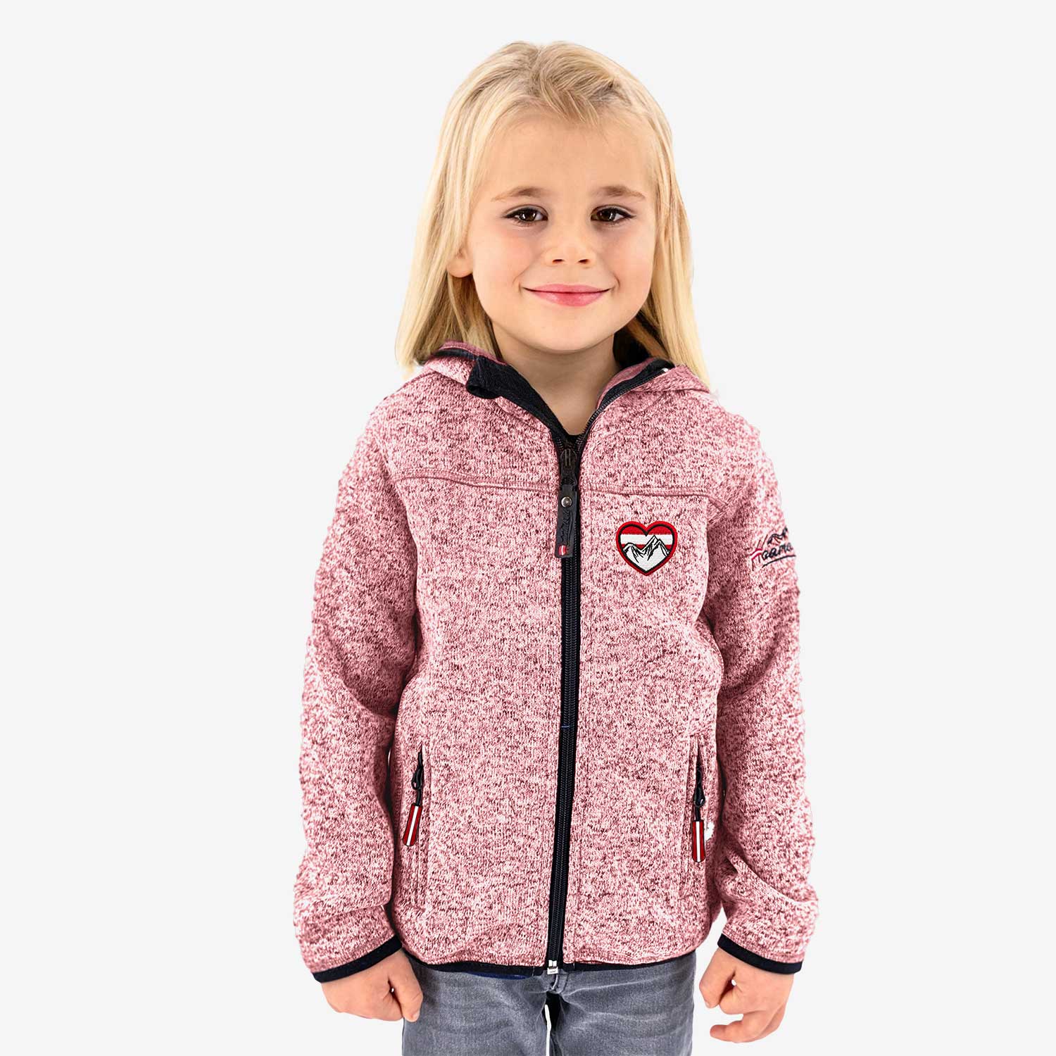 Österreich Herz Strickfleece Jacke Kinder