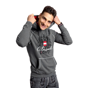 Österreich Adler Vintage Hoodie - Dunkelgrau