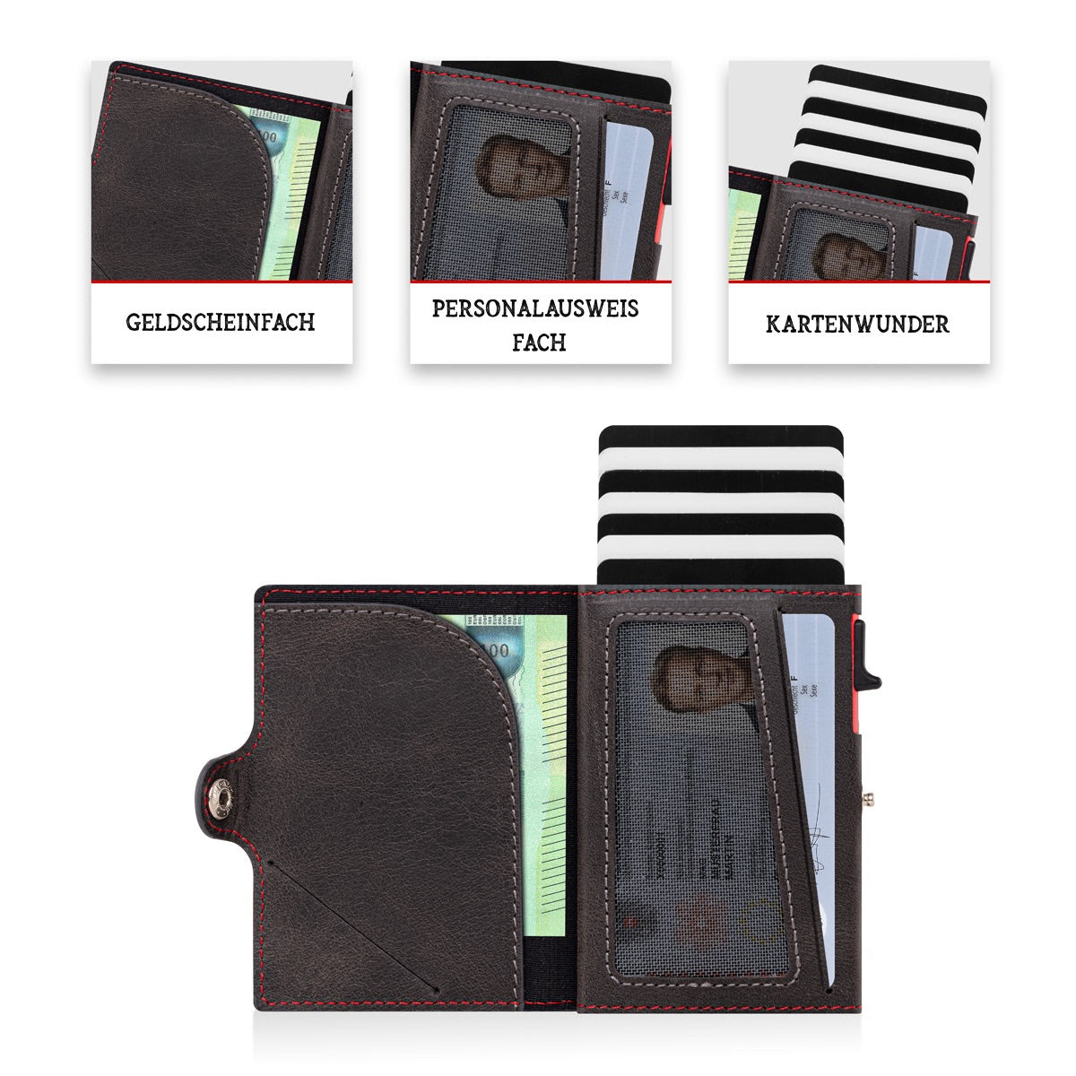 Österreich Kartenhalter Pop-up Schwarz #Farbe_Schwarz Leder