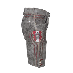 Kult Lederhose Österreich Adler - Vintage Grau