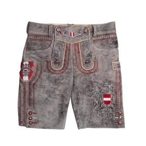 Kult Lederhose Österreich Adler - Vintage Grau