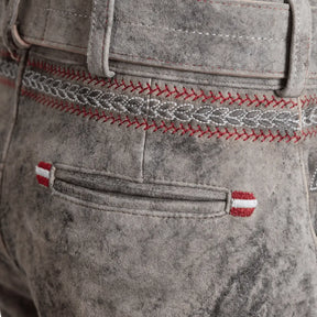 Kult Lederhose Österreich Adler - Vintage Grau