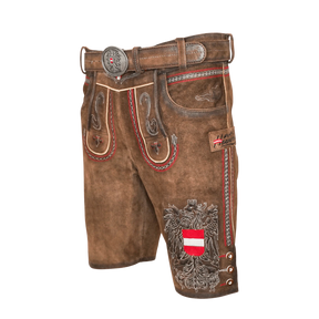 Kult Lederhose Österreich Adler - Klassik Braun