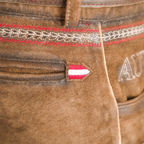 Kult Lederhose Österreich Adler - Klassik Braun