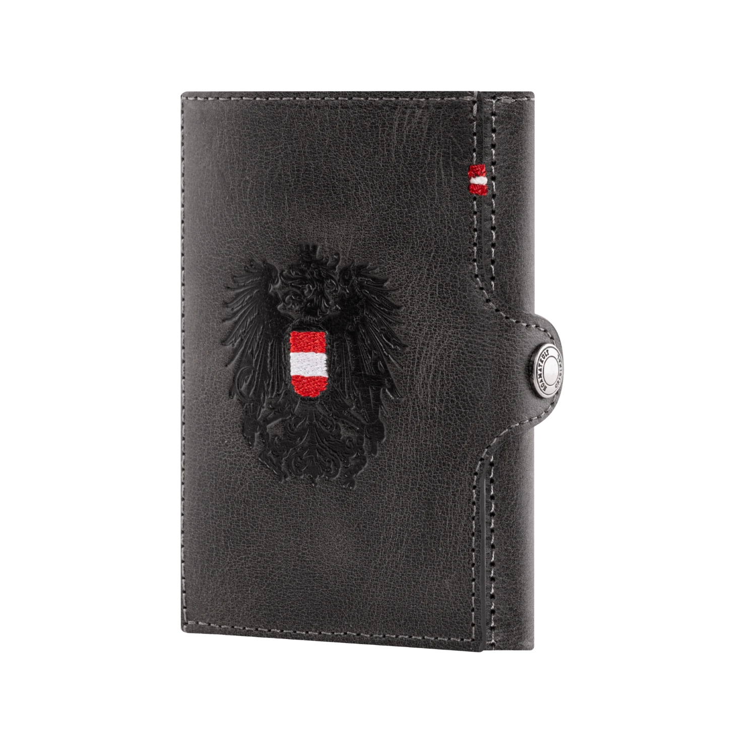 Adler Slim Wallet aus Echtleder mit Spiegel, Münzfach & RFID-Schutz