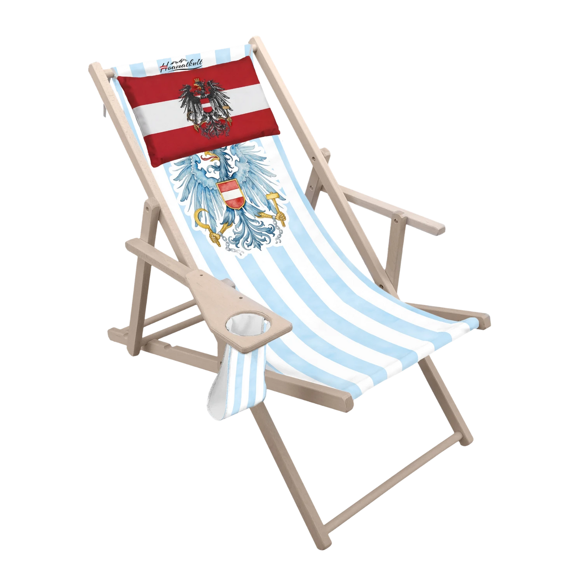 Österreich Strandstuhl hellblau mit Kissen