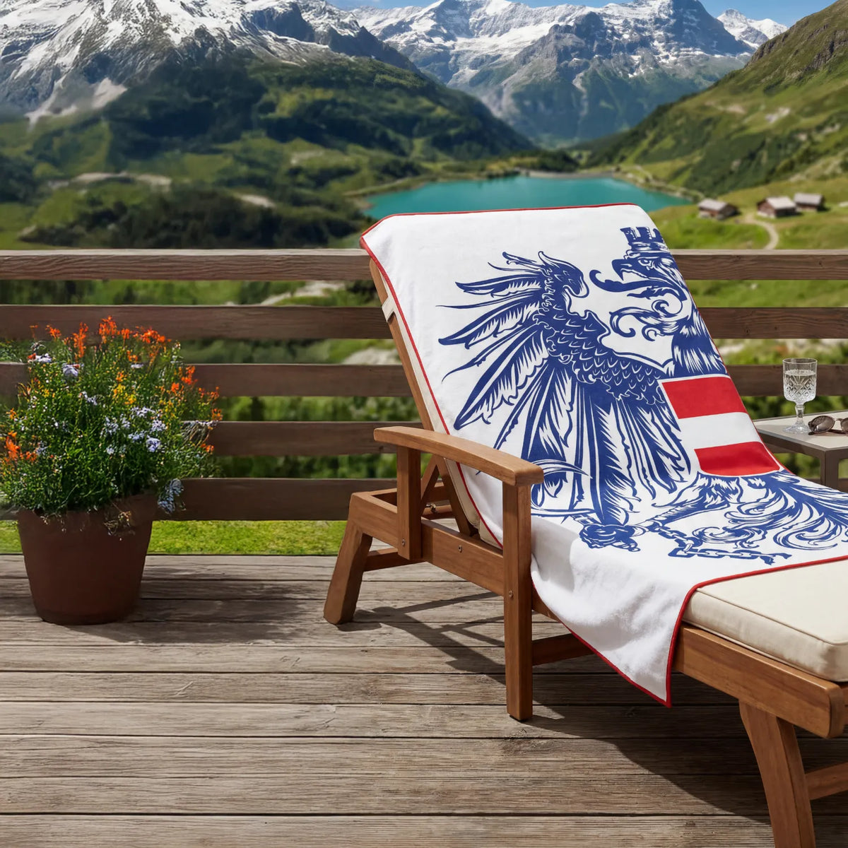 Österreich Strandtuch Hoamatkult #Farbe_Hellblau
