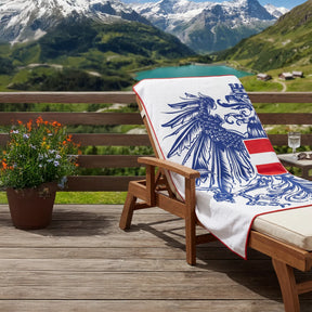 Mikrofaser Badetuch Österreich Adler - Hellblau
