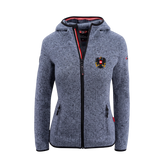 Österreich Strickfleece Jacke mit Kapuze Damen Blau #Farbe_Granit-Blau
