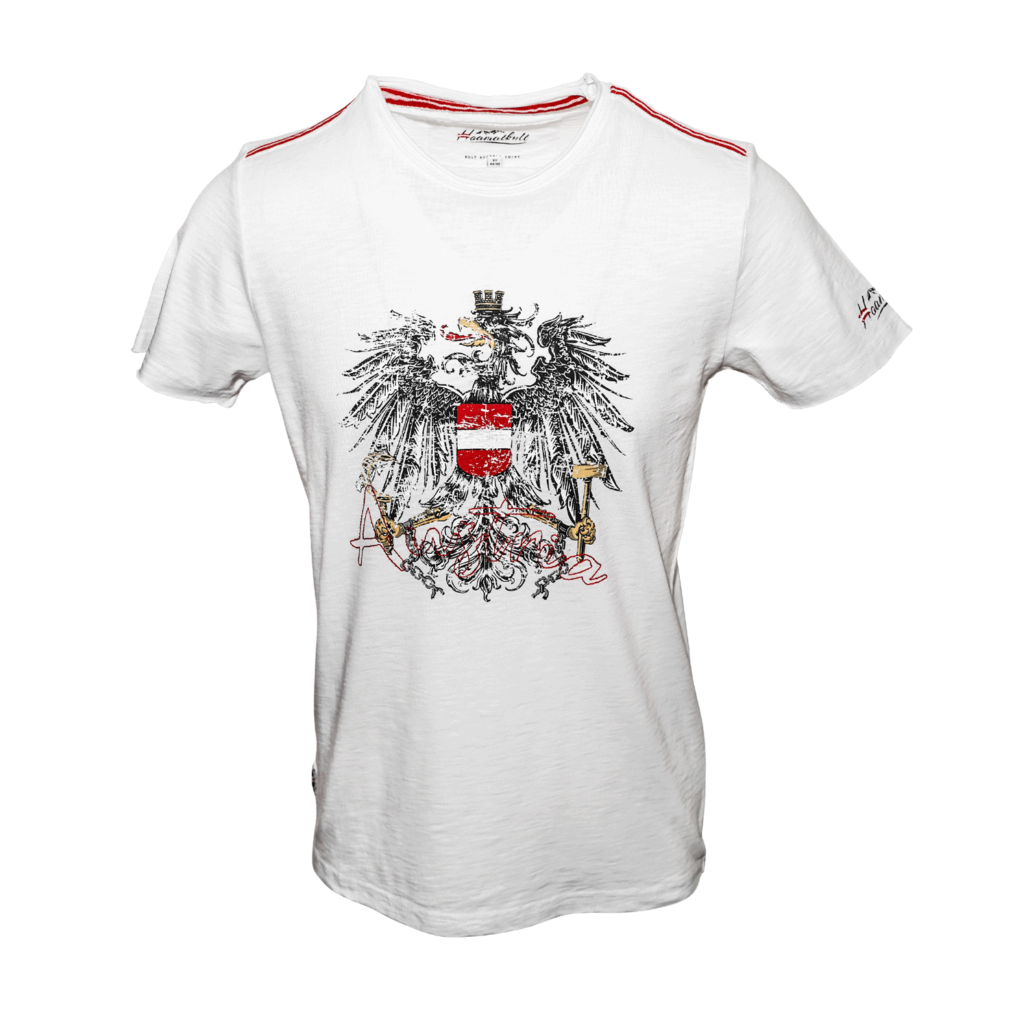 Österreich Adler T-Shirt Flammgarn - Weiss