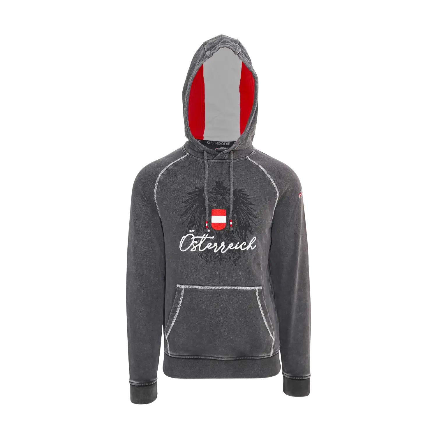 Österreich Adler Vintage Hoodie - Dunkelgrau
