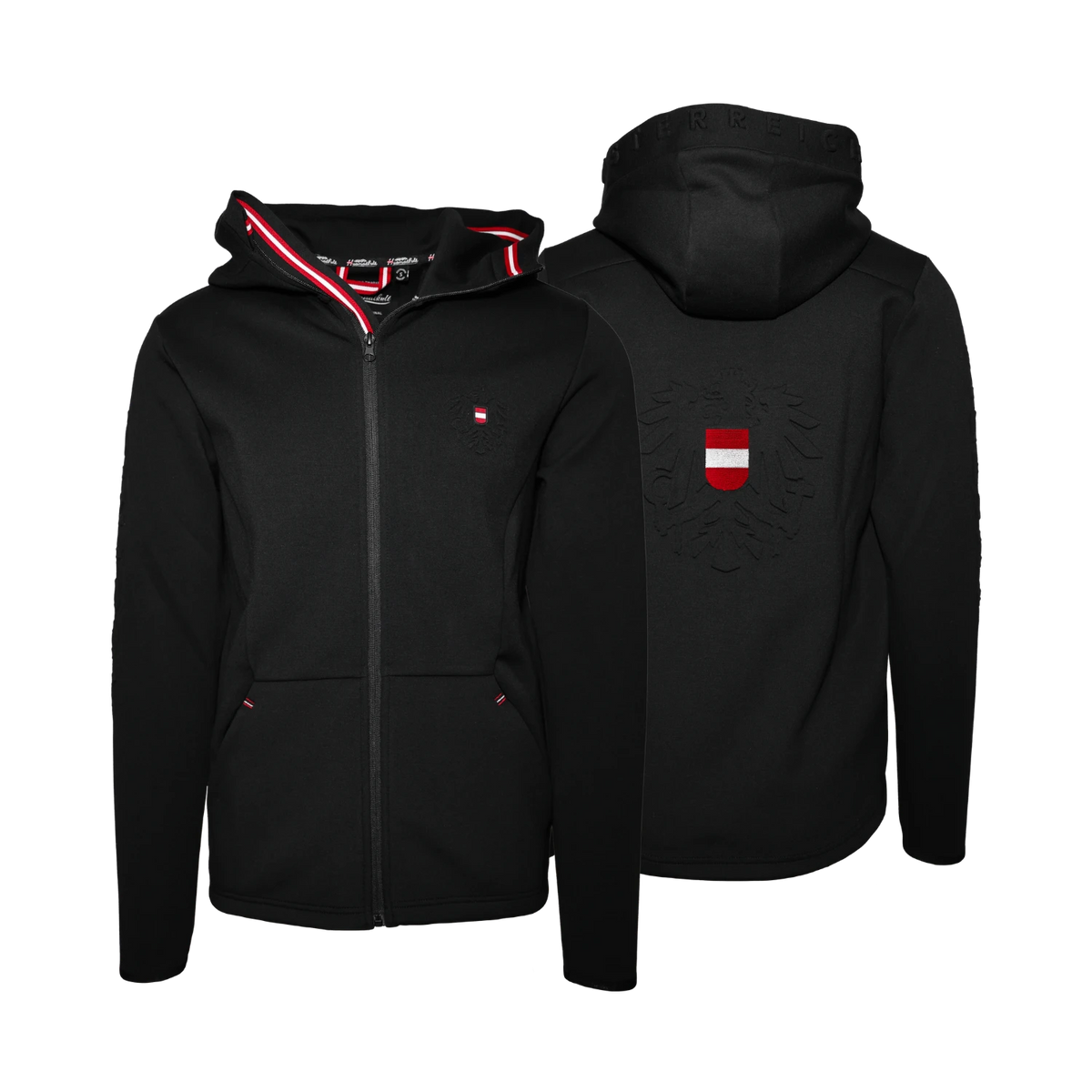 Österreich ZIP Hoodie schwarz #Farbe_Schwarz