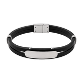 Personalisierbares Echtleder Edelstahl Armband für Herren