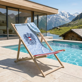 Pool Liegestuhl Österreich Adler blau