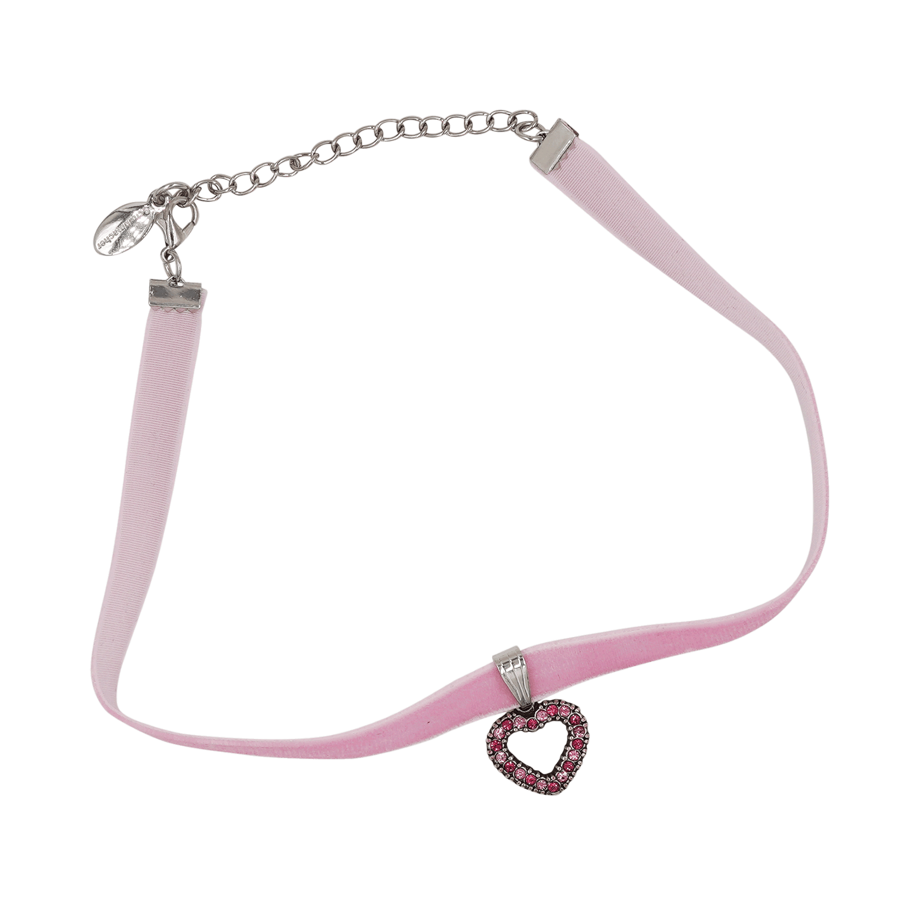 Herz Halskette mit Swarovskisteinen - Samtband