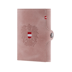 Adler Slim Wallet aus Echtleder mit Spiegel, Münzfach & RFID-Schutz - Altrosa