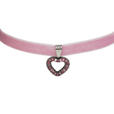 Rosa Halskette Herz Anhänger mit Swarovski Steinen #Farbe_Rosa