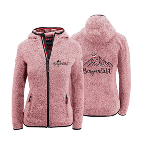 Rosa Strickfleece Jacke Damen