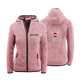Rosa Strickfleece Jacke Damen