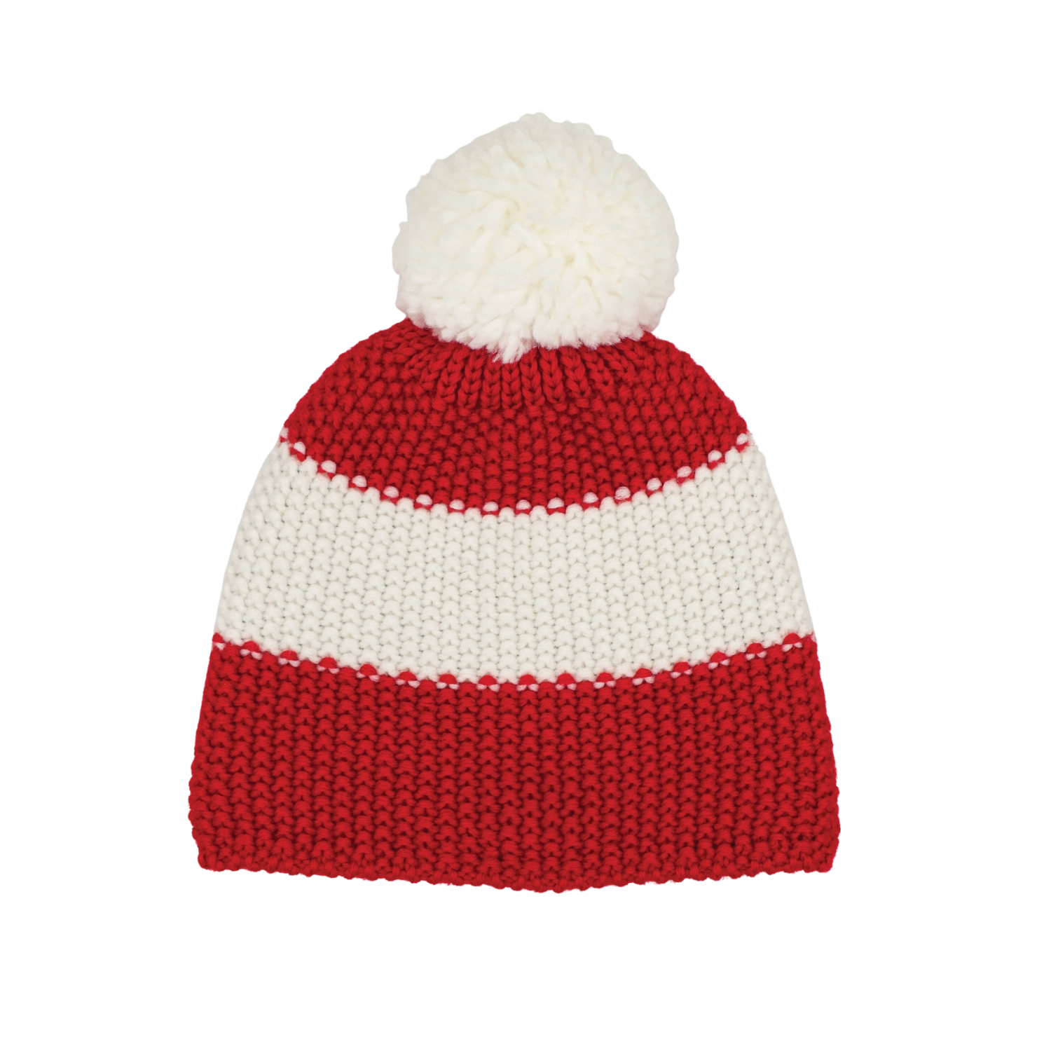 Rot-weiß-rote Strickmütze Winter