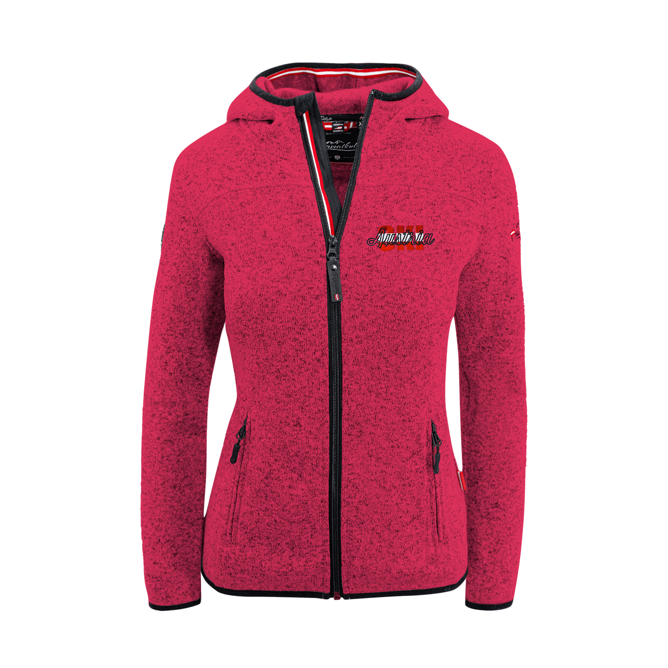 Kultjacke mit Kapuze - Austria Ski rot