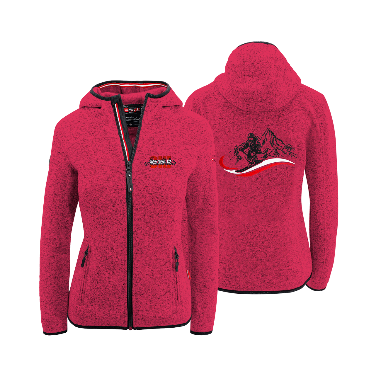 Kultjacke mit Kapuze - Austria Ski rot