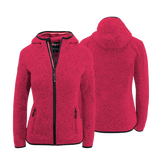 Rote Damen Strickfleece Jacke