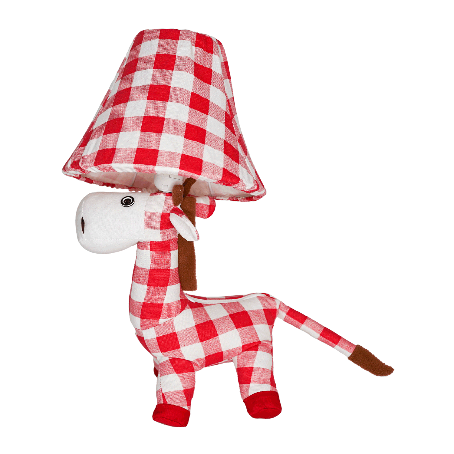 Rote Karo Trachtenlampe Pferd LED