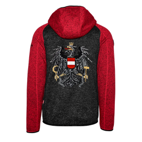 Österreich Kultjacke mit Kapuze - DUO Schwarz/Rot