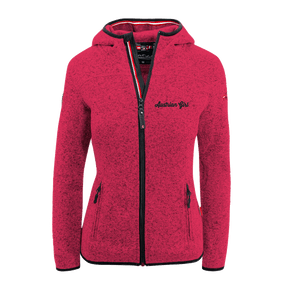 rote Strickfleece Jacke Damen