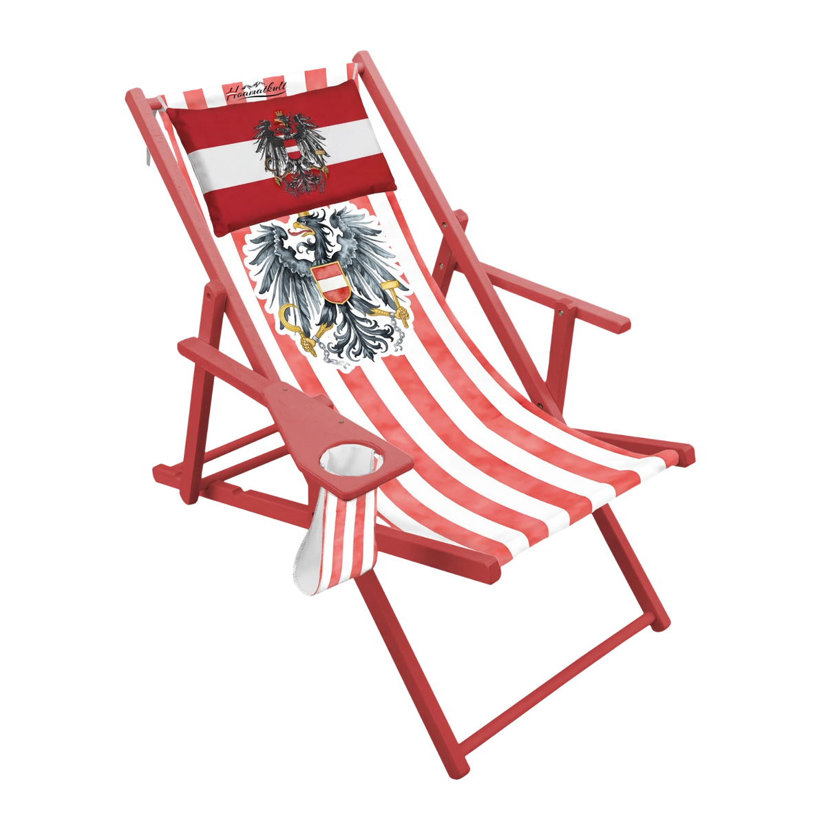 Roter Österreich Adler Strandstuhl Streifen Design