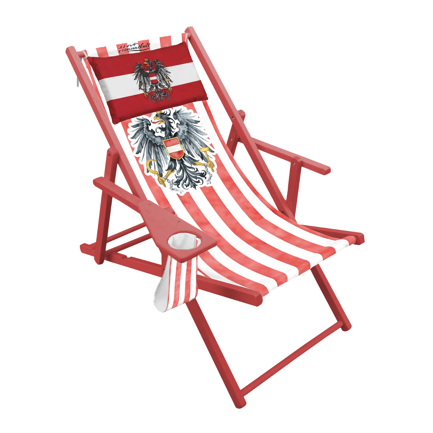 Roter Österreich Adler Strandstuhl Streifen Design