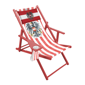 Roter Österreich Adler Strandstuhl Streifen Design