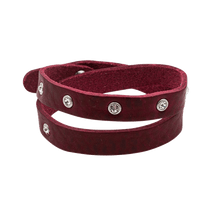 Rotes Damen Armband Echtleder zur Tracht