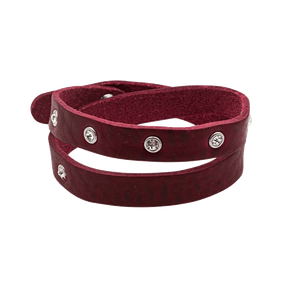 Rotes Damen Armband Echtleder zur Tracht