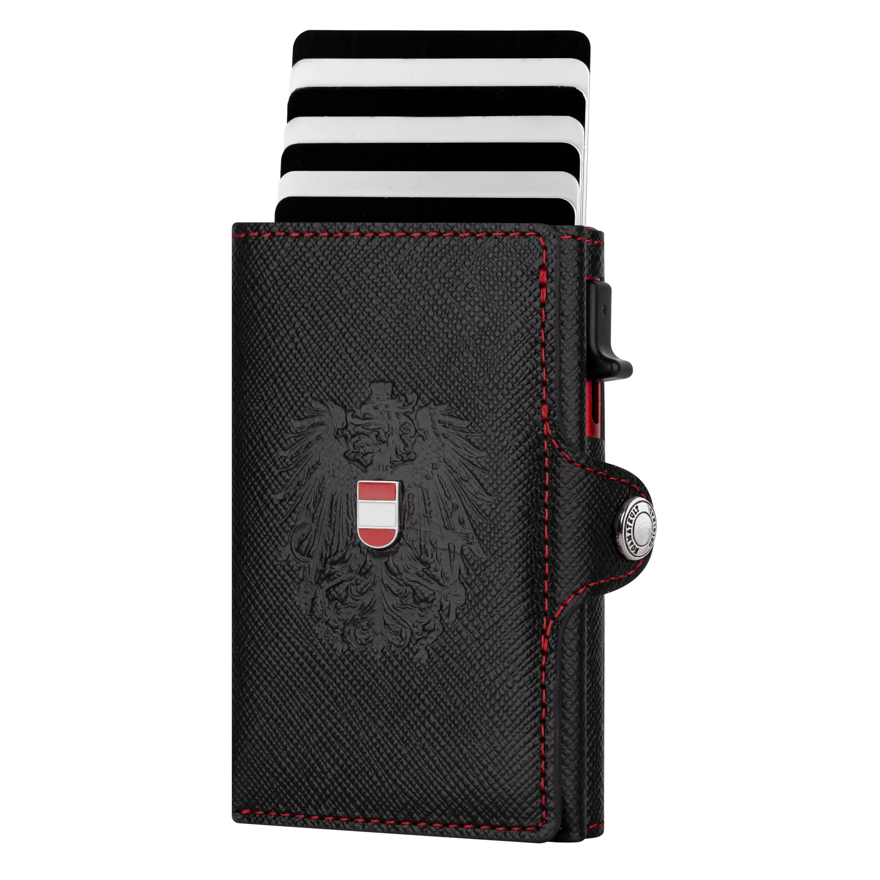 Adler Smart Wallet Trifold mit Karten-Pop-Up Funktion aus Echtleder