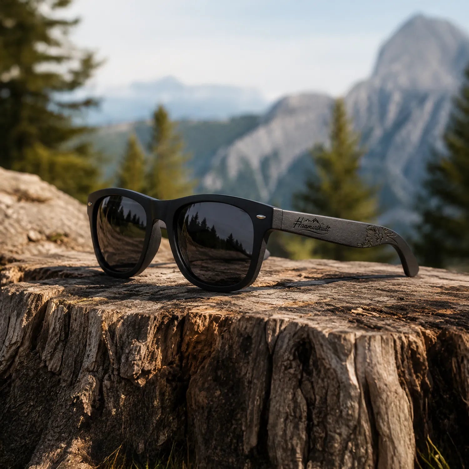 Schwarze Holz Sonnenbrille Österreich Adler